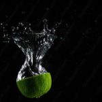 Green Lime Splash Dark background image & Google Slides Theme