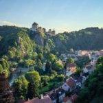 Green Terracotta Castle Roofed Town background image & Google Slides Theme