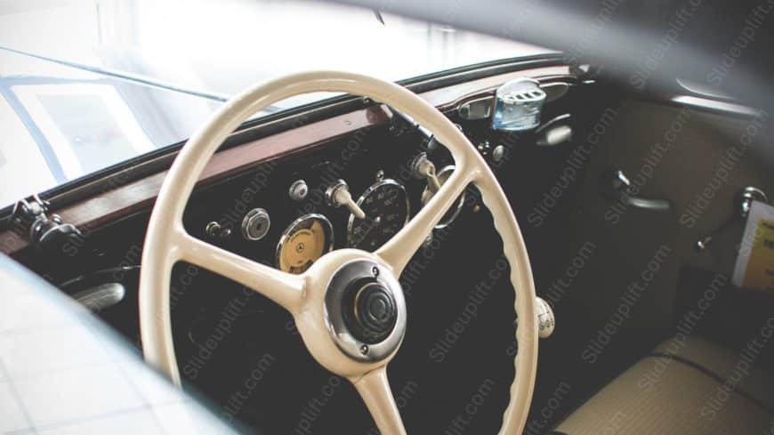 Ivory SteeringWheel BeigeUpholstery VintageCar background image