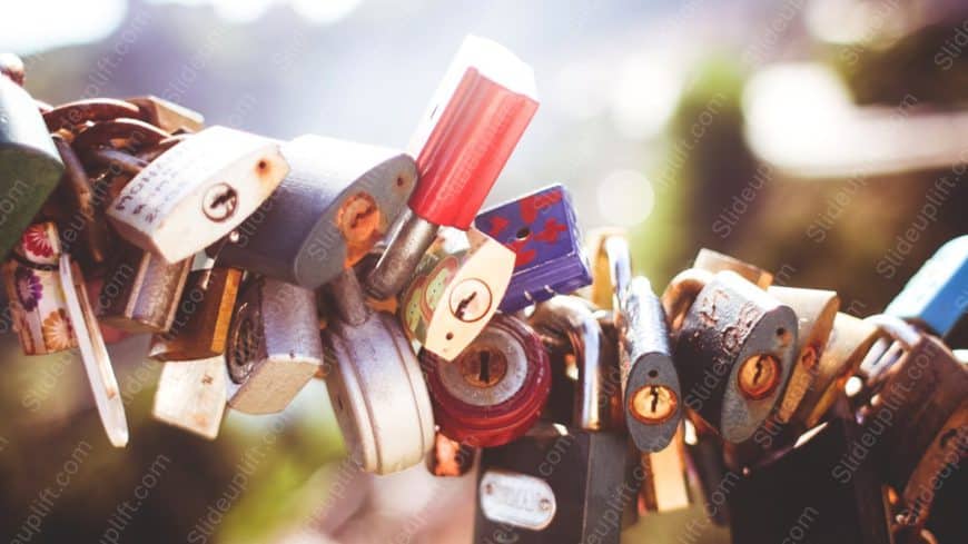 Multicolored Padlocks Bokeh background image