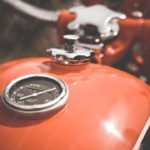 Orange Motorcycle Speedometer background image & Google Slides Theme