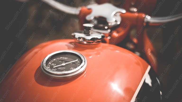 Orange Motorcycle Speedometer background image & Google Slides Theme