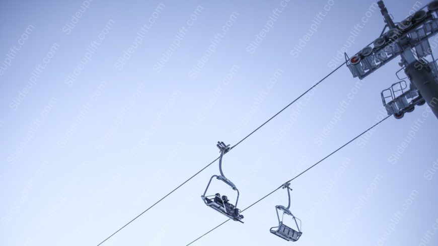 Pale Blue Ski Lift Chairs background image