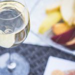 Pale Yellow Wine Glass and Fruit Platter background image & Google Slides Theme