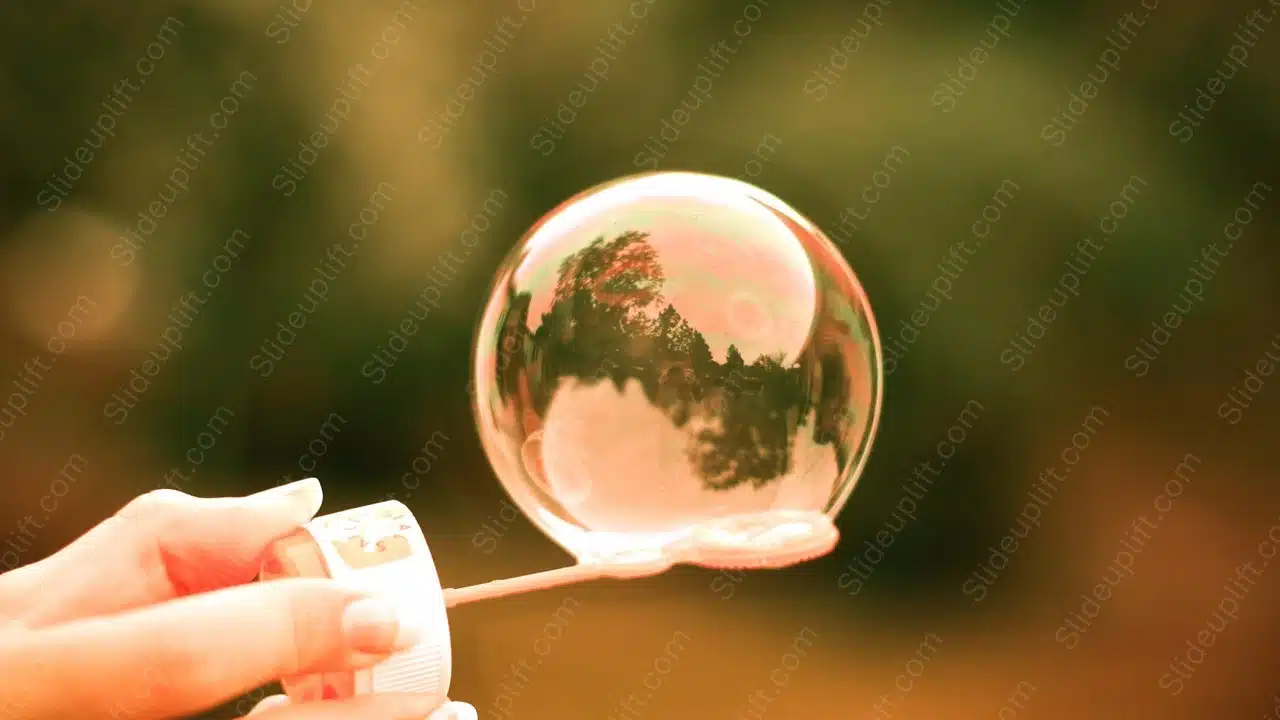 Peach TransparentBubble BokehEffect background image & Google Slides Theme