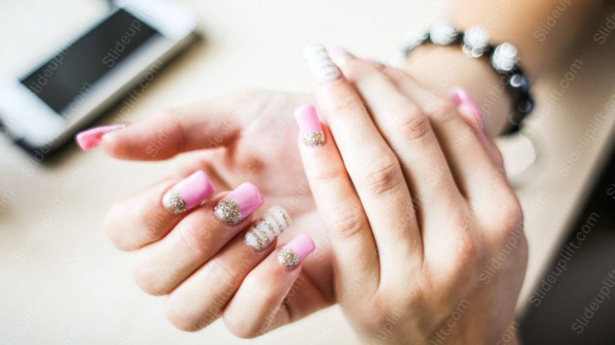 Pink Golden Nails background image