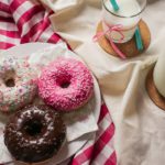 Pink White Brown Doughnuts and Milk background image & Google Slides Theme