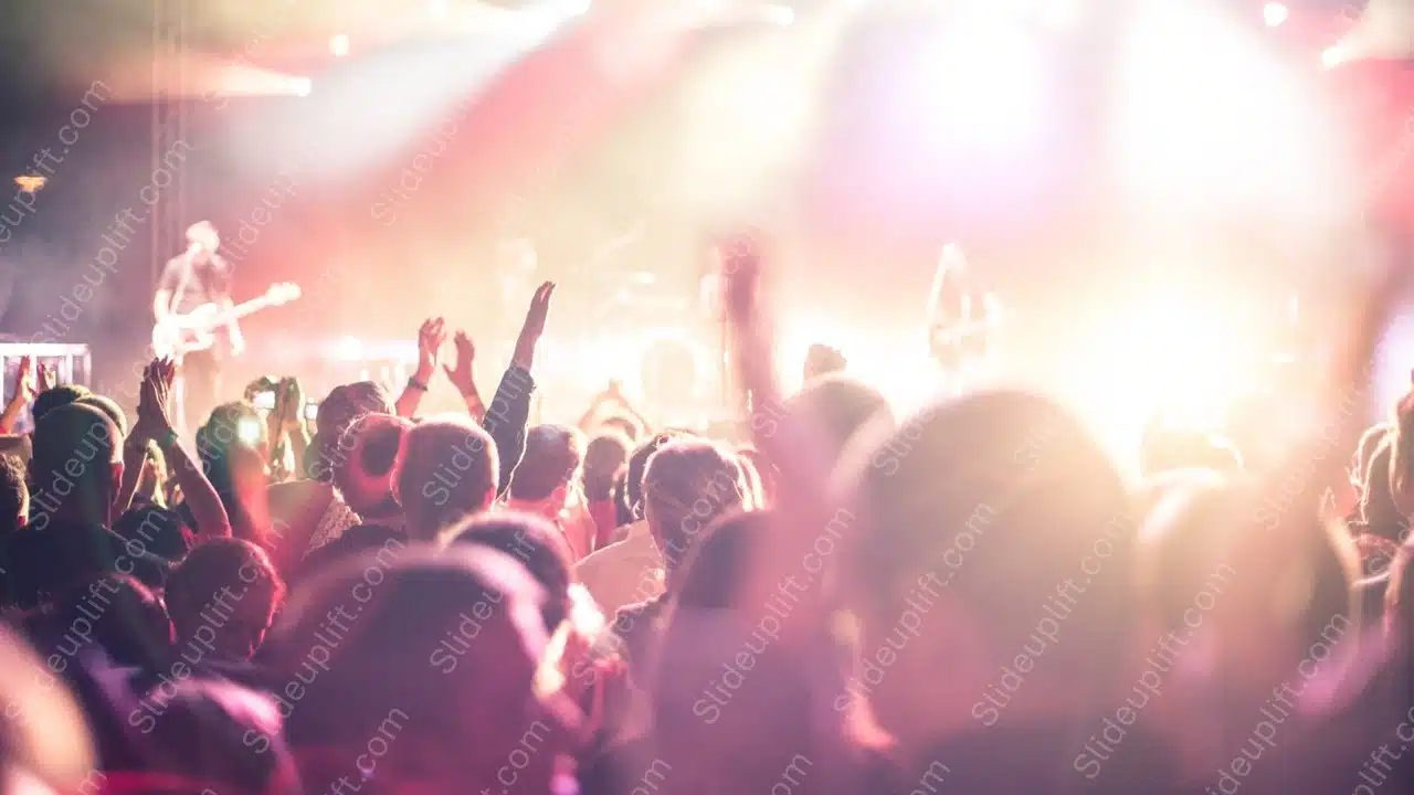 Pink Yellow ConcertCrowd background image & Google Slides Theme