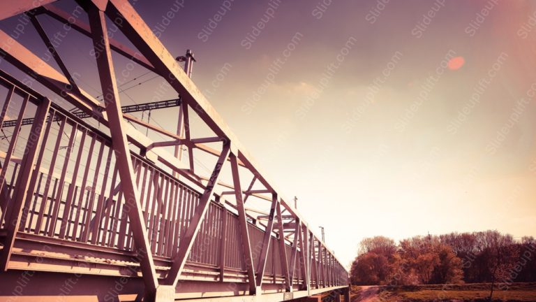 Purple Steel Bridge Sunset background image & Google Slides Theme