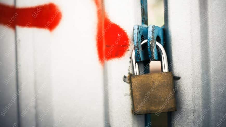 Red Blue Rust Padlock background image