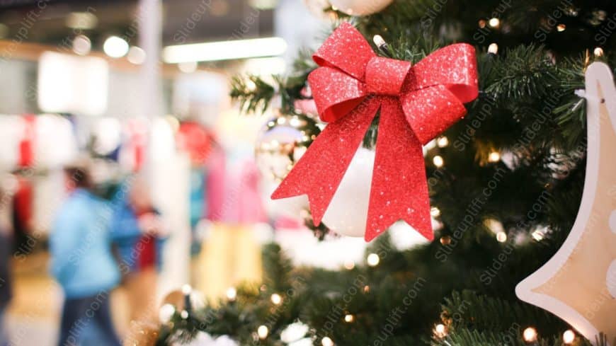 Red Glittery Bow Christmas Tree background image