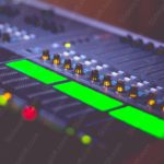 Red Green Yellow Music Mixer background image & Google Slides Theme