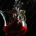 Red GreenApple WaterSplash background image & Google Slides Theme