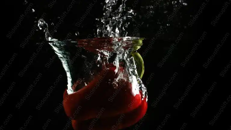 Red GreenApple WaterSplash background image & Google Slides Theme