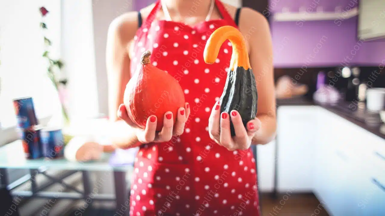 Red Orange Green Gourds Kitchen background image & Google Slides Theme