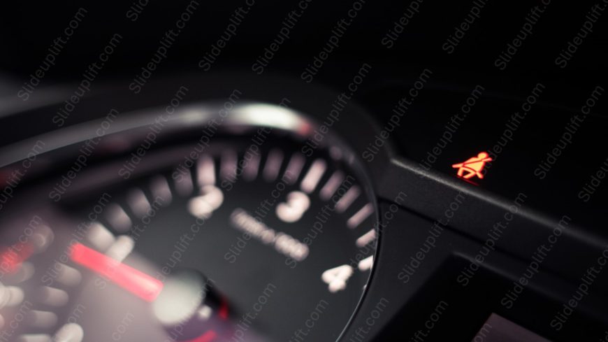 Red Seatbelt Indicator Dark Car Dashboard background image