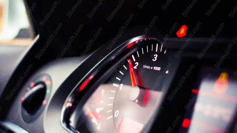 Red White Tachometer Dashboard background image & Google Slides Theme