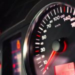 Red and white speedometer background image & Google Slides Theme