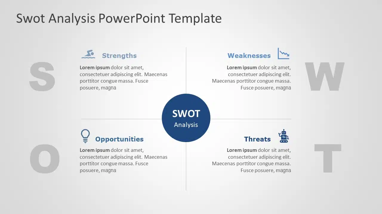 SWOT Analysis 127 PowerPoint Template & Google Slides Theme