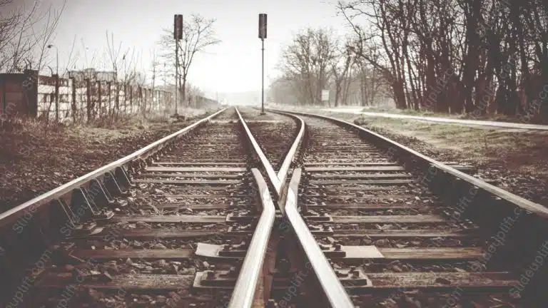 Sepia Toned Railway Tracks background image & Google Slides Theme