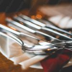 Silverware Crimson Napkin Restaurant Table background image & Google Slides Theme