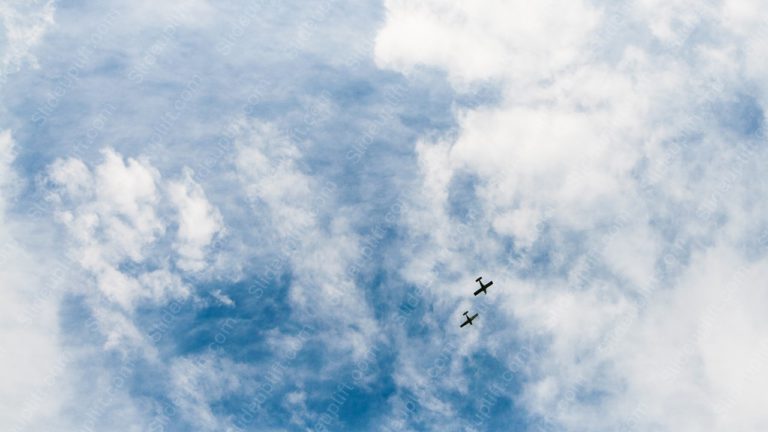 Sky Blue White Airplanes background image & Google Slides Theme