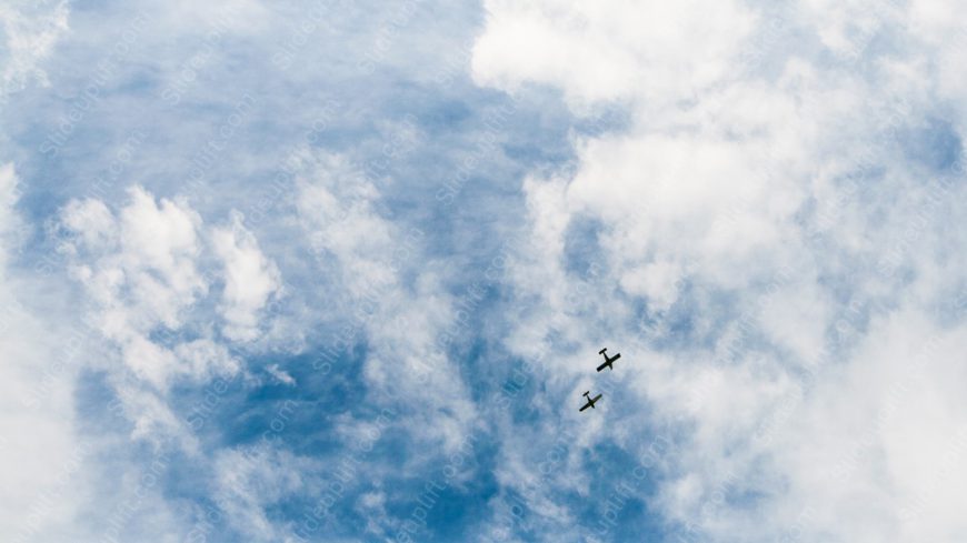 Sky Blue White Airplanes background image