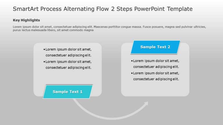 SmartArt Process Alternating Flow 2 Steps PowerPoint Template & Google Slides Theme