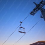 Twilight blue ski lift background image & Google Slides Theme