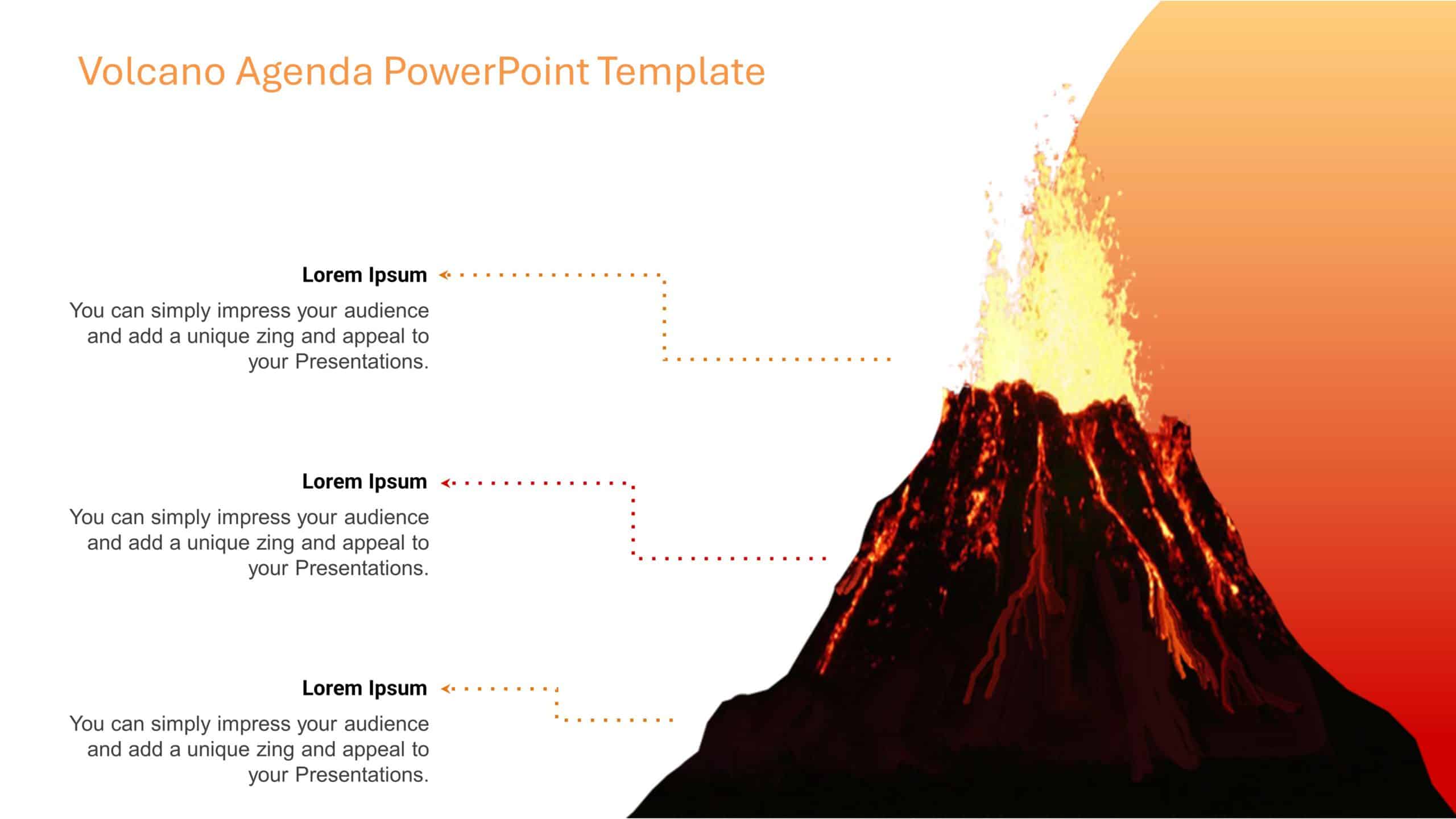Volcano Slides Template With Background Volcano Slides Template With Background