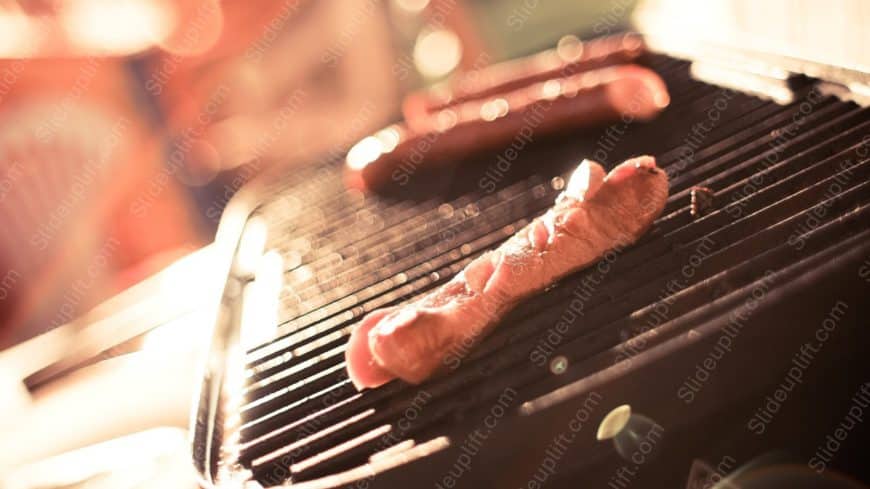 Warm amber sausage grill background image