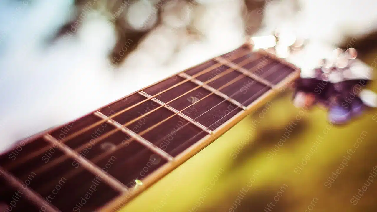 Warm brown guitar neck background image & Google Slides Theme