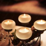 Warm white candles cozy background image & Google Slides Theme