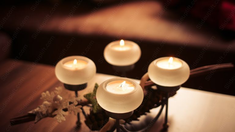 Warm white candles cozy background image & Google Slides Theme