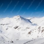 White Blue Snowy Mountains Ski Lift background image & Google Slides Theme