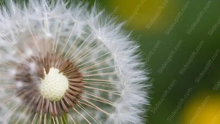 White Brown Dandelion Green Yellow background image & Google Slides Theme