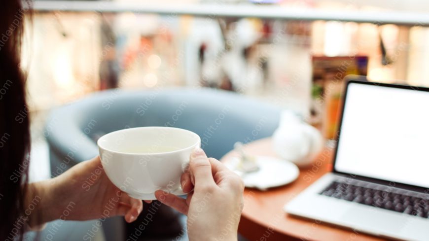 White Cup Blurred Cafe background image