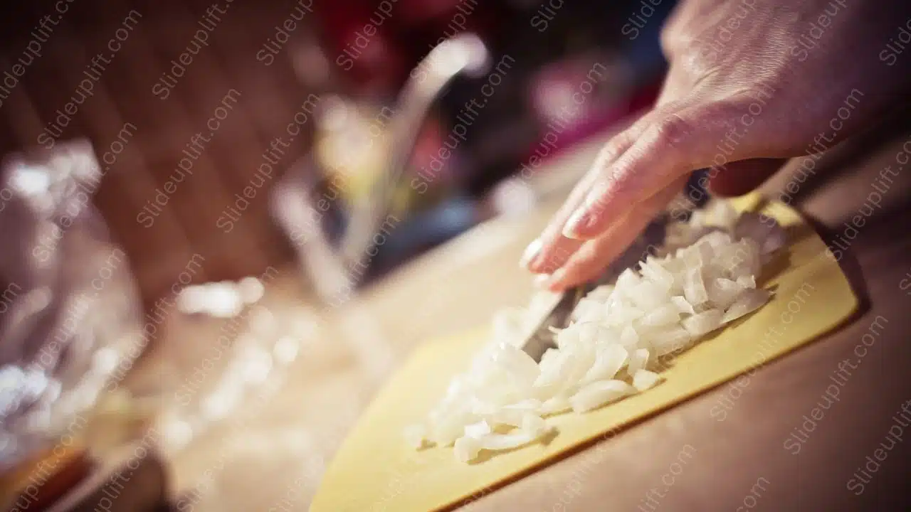 White yellow onions kitchen background image & Google Slides Theme