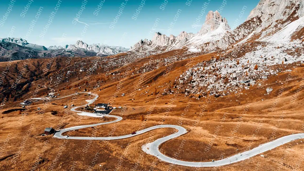 Amber Mountain Roads background image & Google Slides Theme