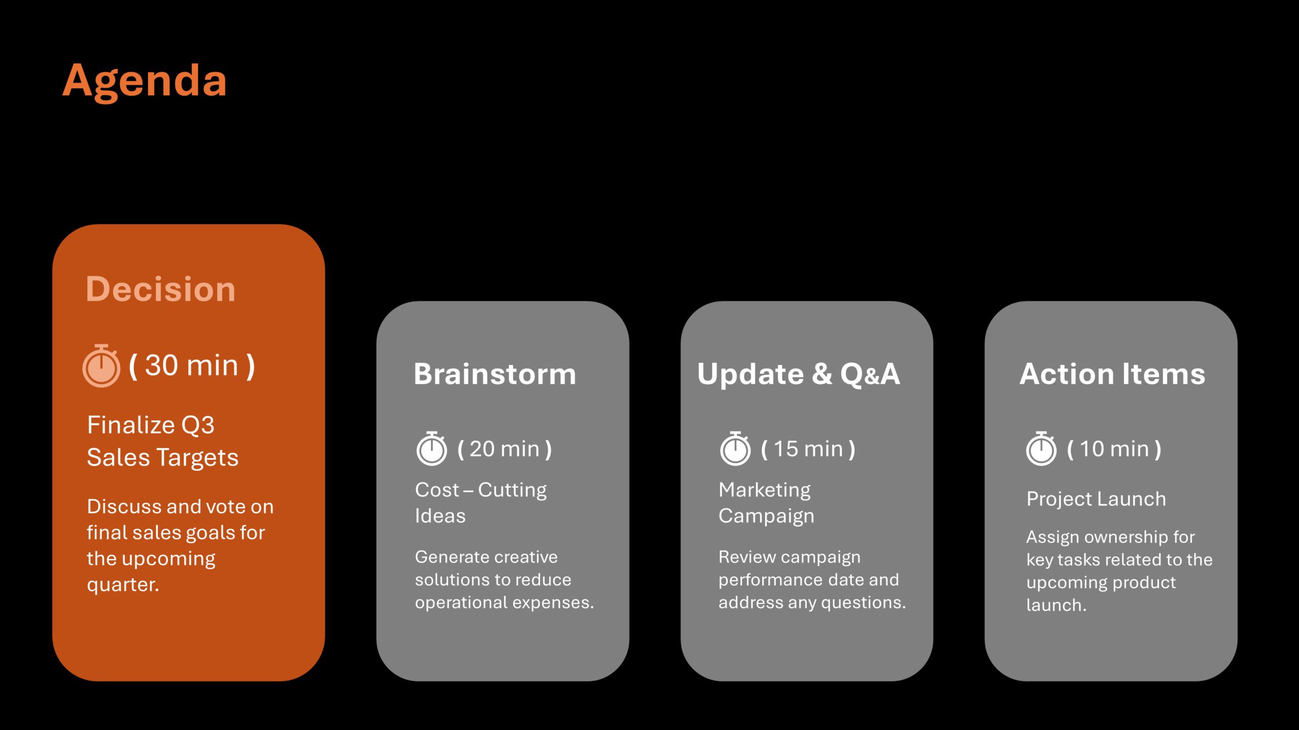 Animated Agenda Slide Template