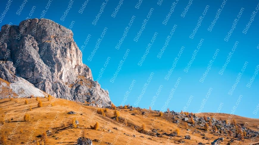 Azure Sky Mountainous Landscape Golden Meadow background image