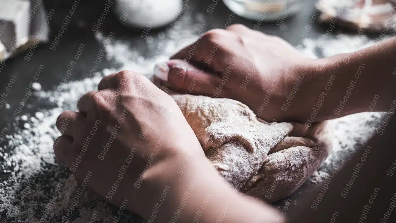 Beige Dough Human Hands background image & Google Slides Theme