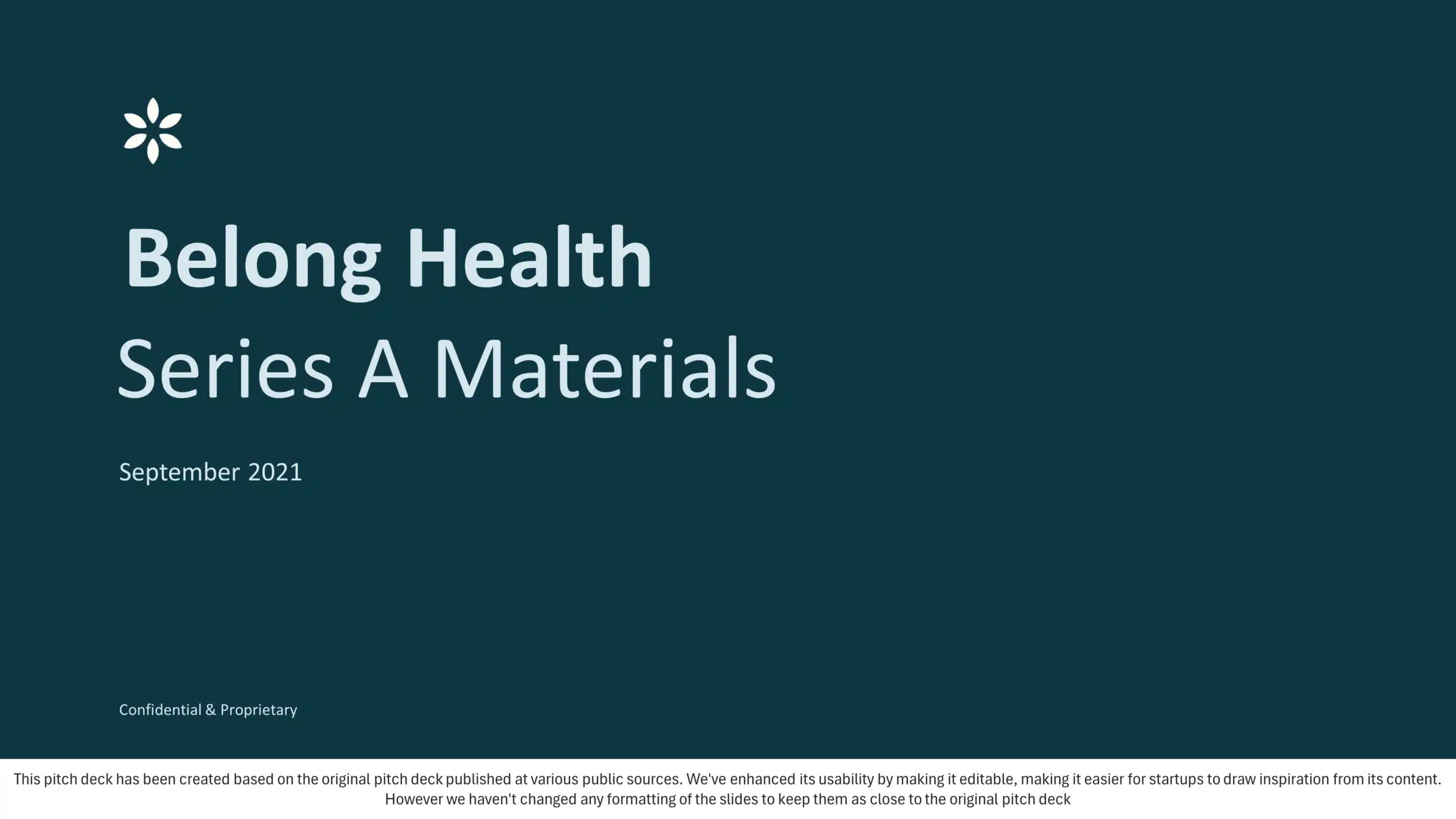 Belong Health Series A Pitch Deck & Google Slides Theme