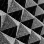 Black Gray Gradation Geometric Pyramids background image & Google Slides Theme