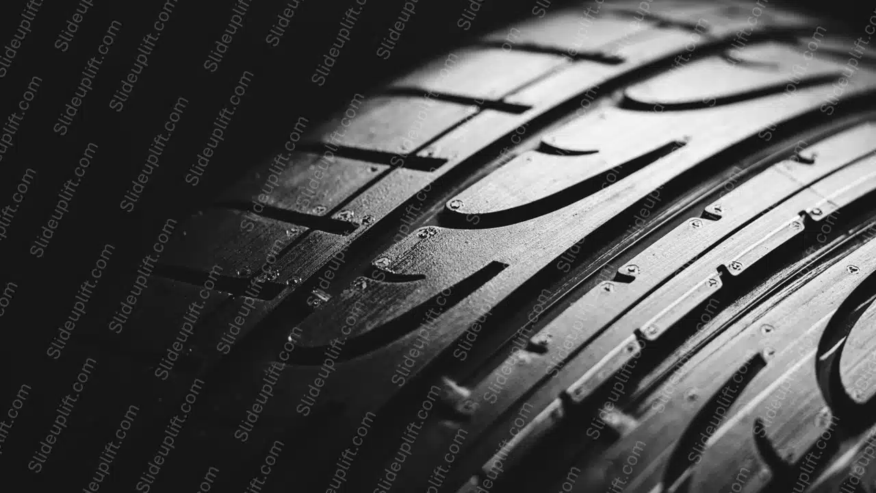 Black Gray TireTread background image & Google Slides Theme