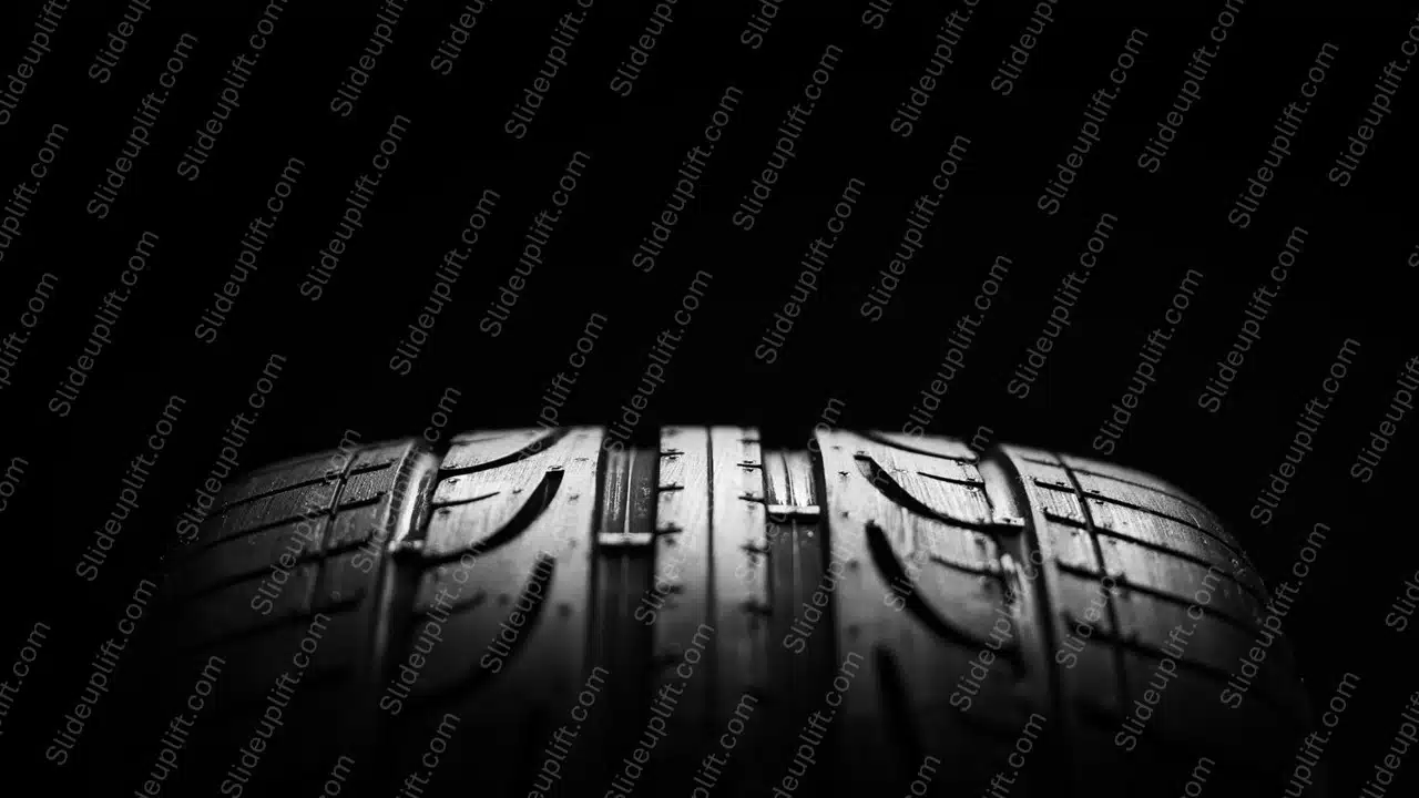 Black White Car Tire background image & Google Slides Theme