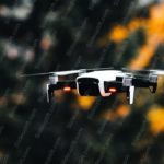 Black white drone autumnal background image & Google Slides Theme