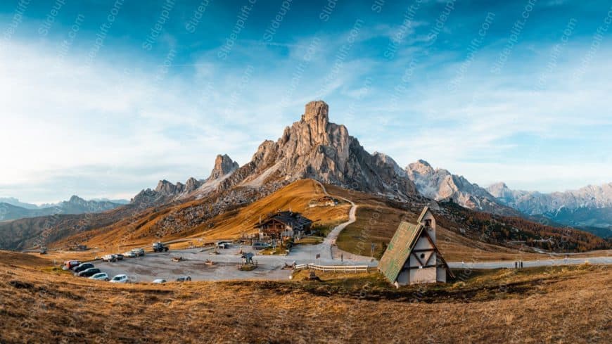 Blue Golden Mountain Parking Lot background image