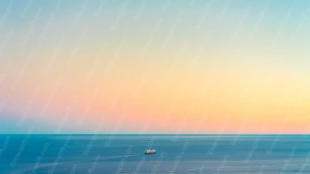 Blue Pink Gradient Ocean Ship background image & Google Slides Theme