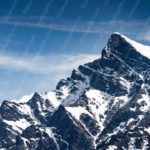 Blue White Snowy Mountain Peak background image & Google Slides Theme